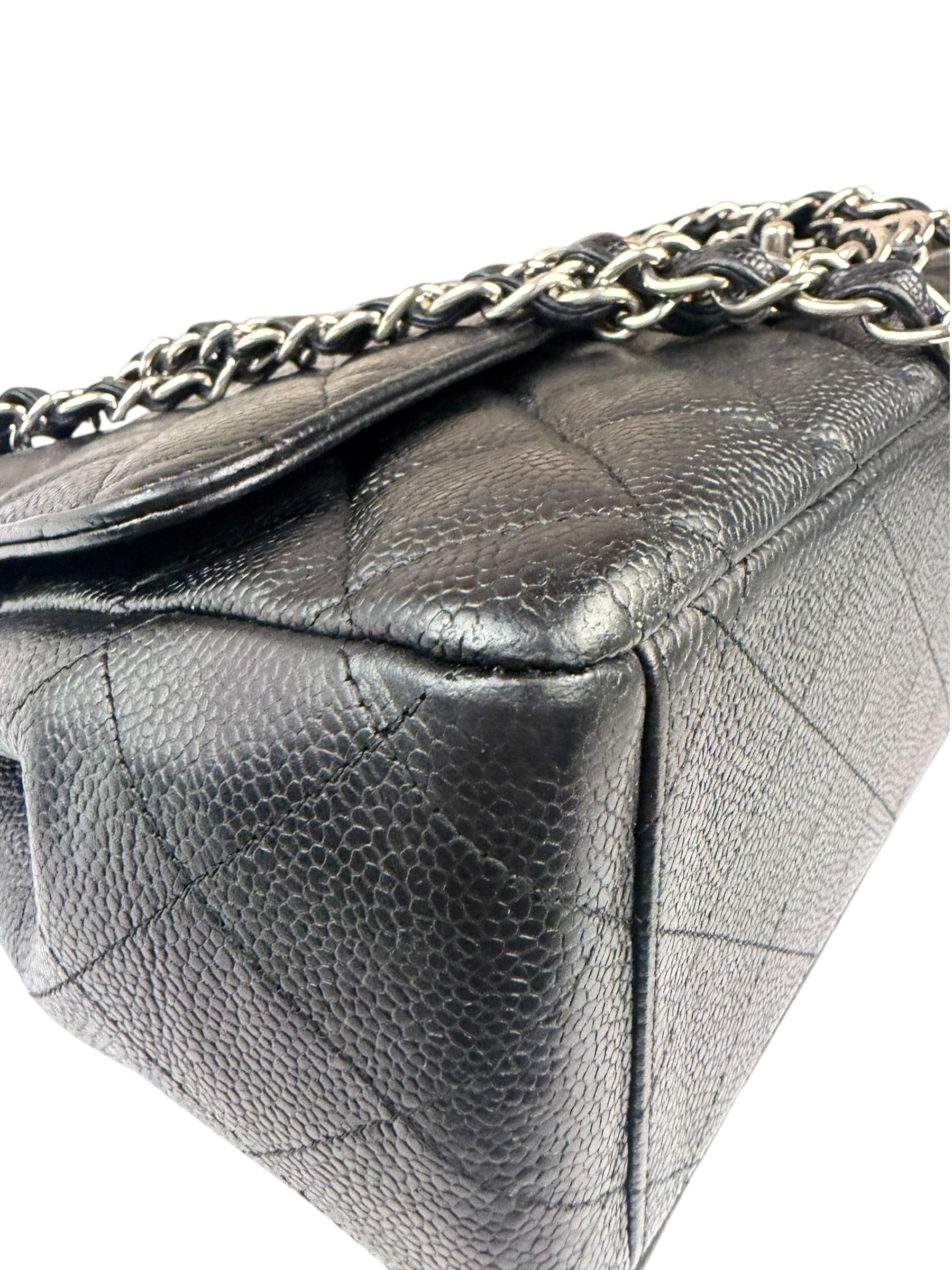 Chanel Black Quilted Leather Jumbo Classic Flap Bag 2009