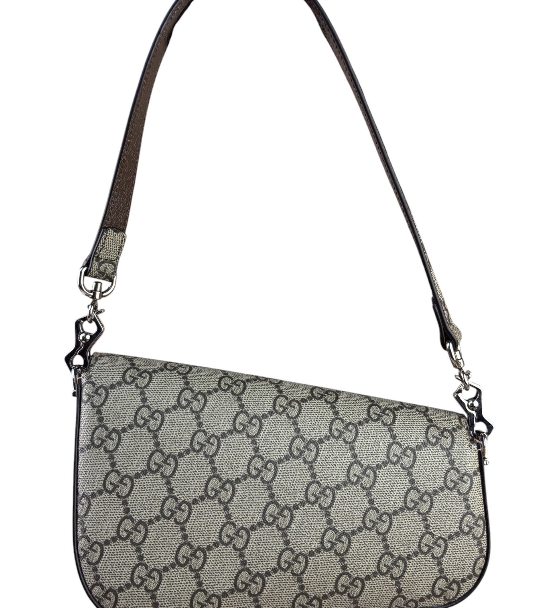 Gucci Beige Leather GG Horsebit 1955 Asymmentric Two-Way Bag