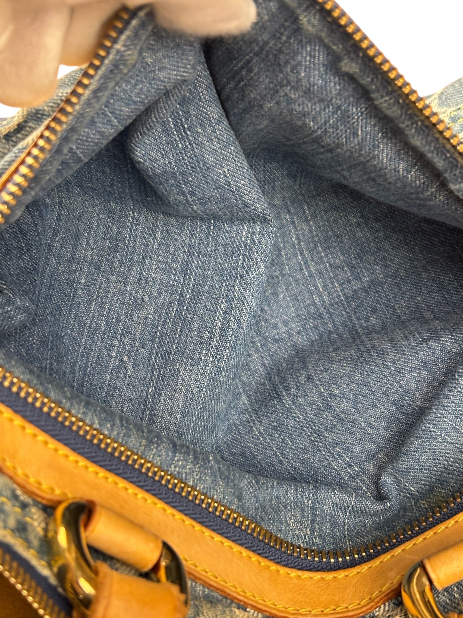 Louis Vuitton Vintage Denim Leather Trim Monogram Neo Speedy 30