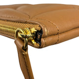 Mulberry Brown Leather Softie Quilted Coin Pouch