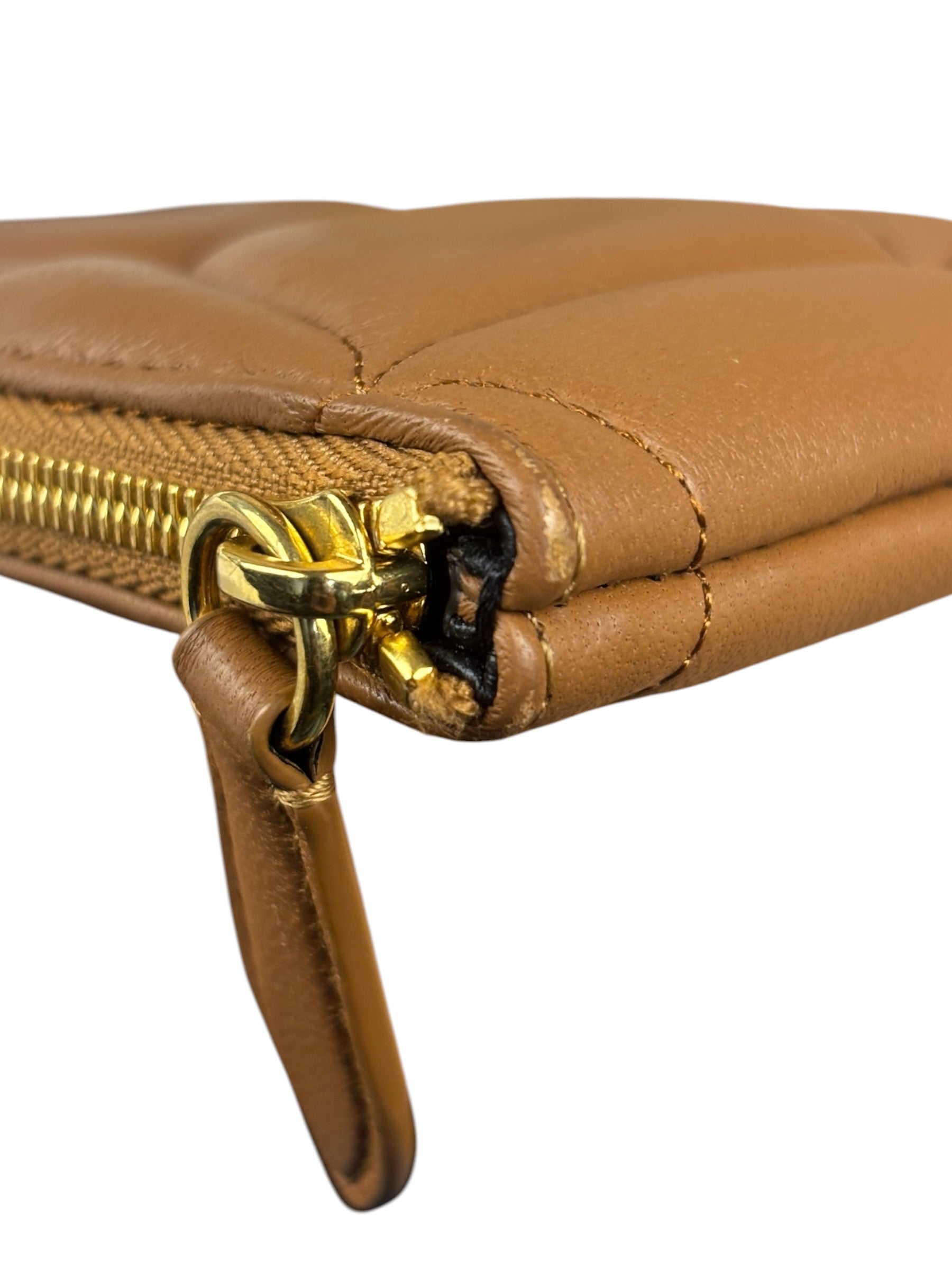 Mulberry Brown Leather Softie Quilted Coin Pouch