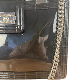 Chanel Black Patent Leather Boy Tote Two-Way Bag 2012