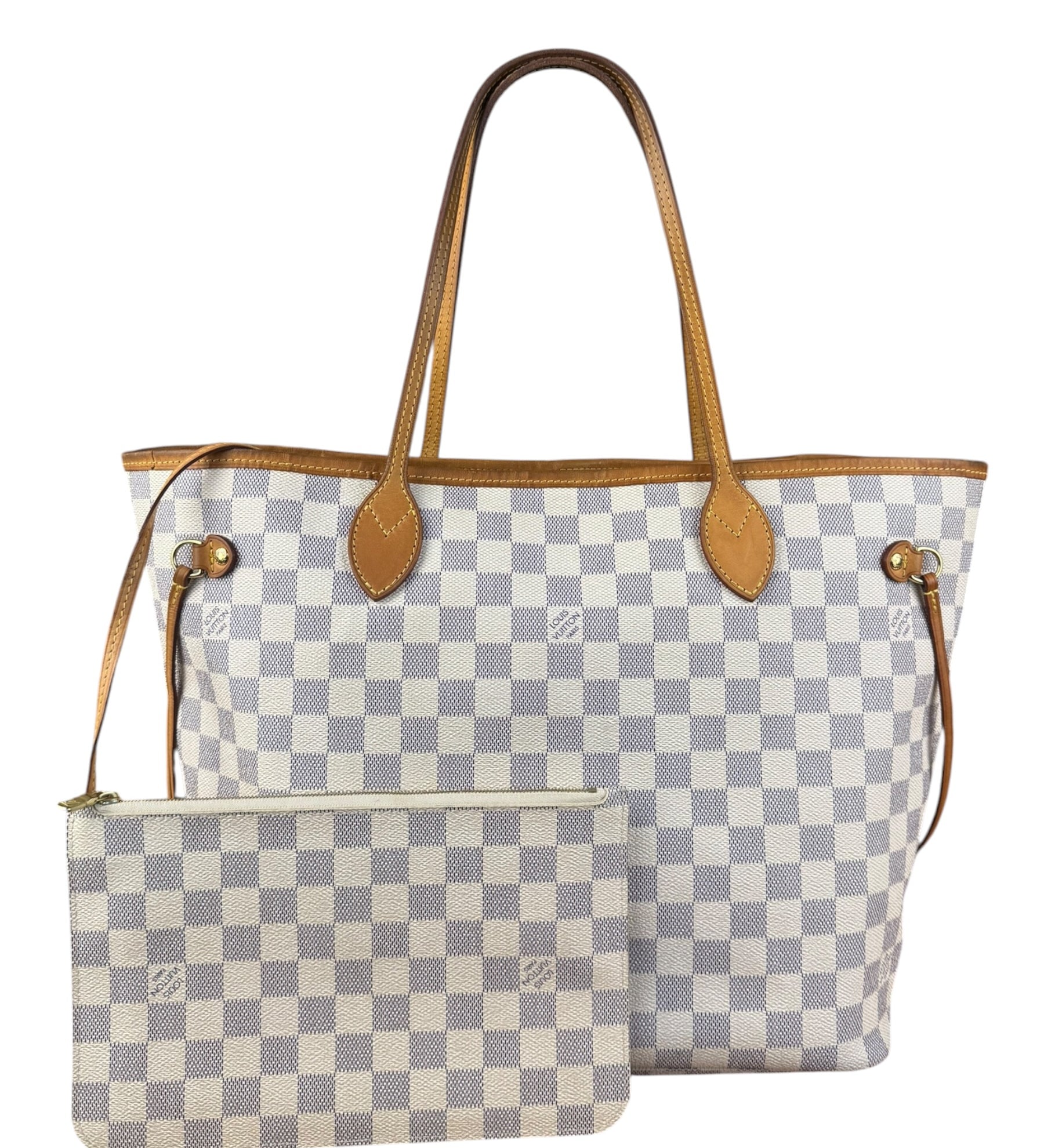 Louis Vuitton Damier Azur Neverfull MM w/ Pouch