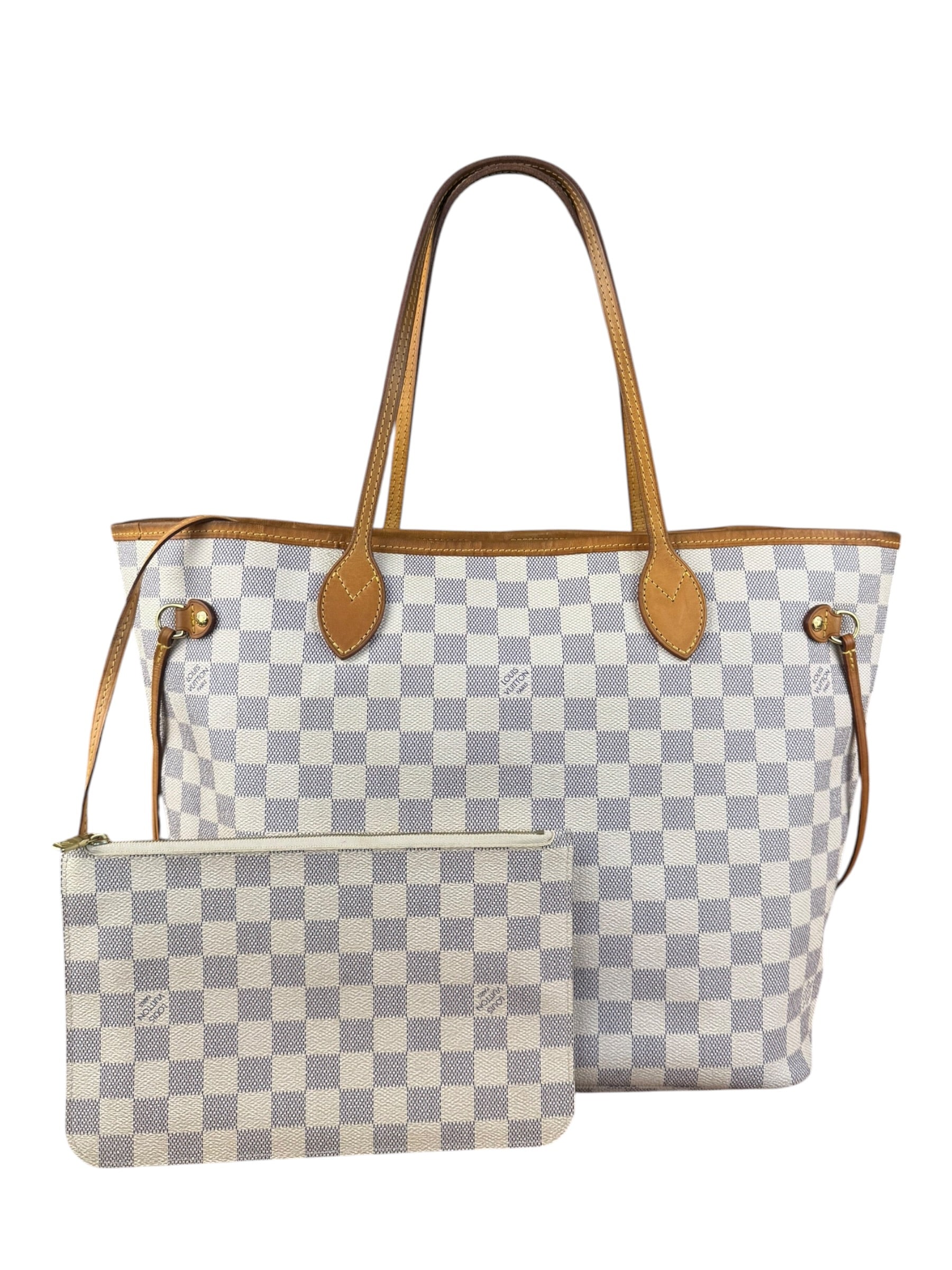 Louis Vuitton Damier Azur Neverfull MM w/ Pouch