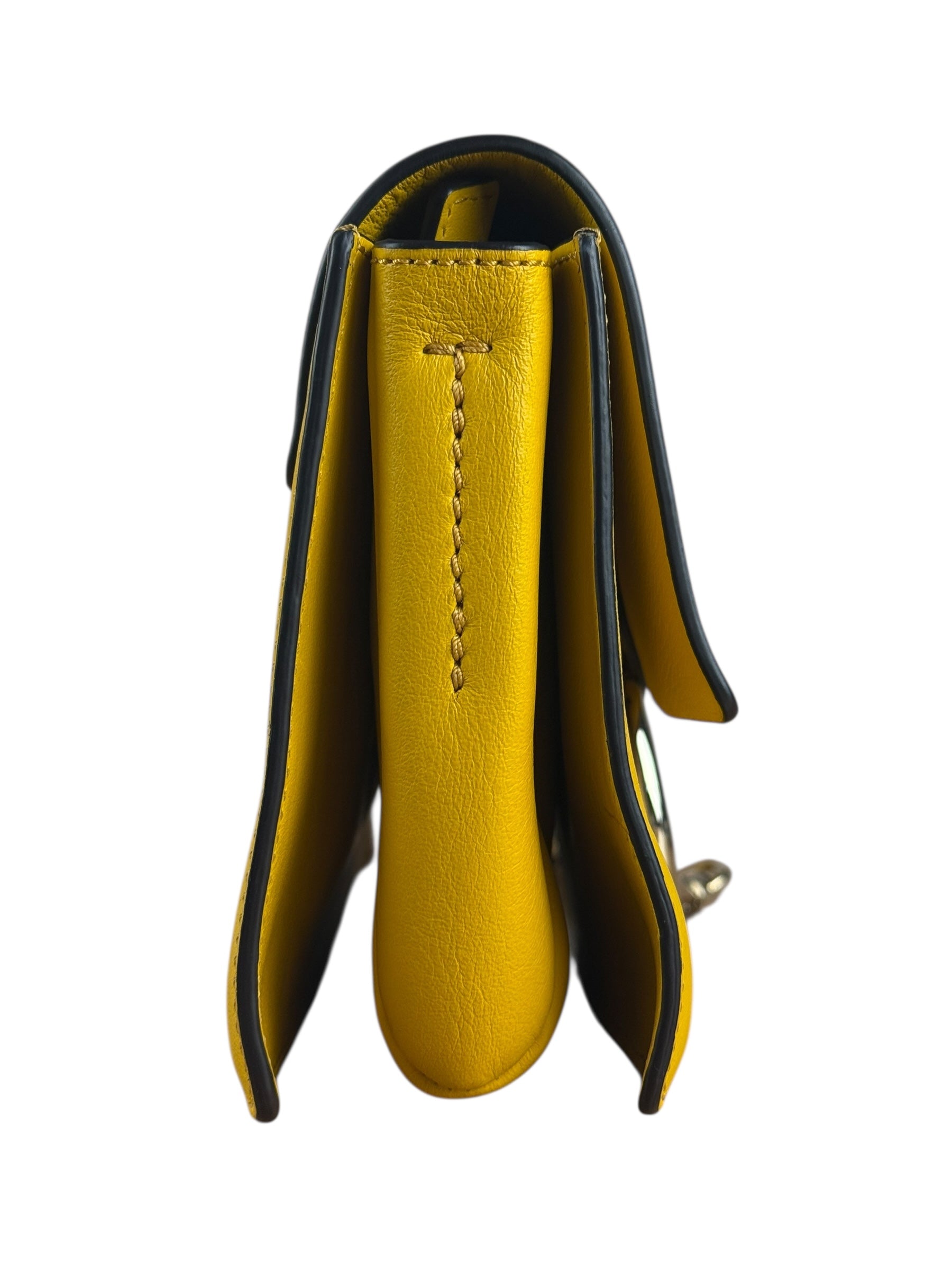 Chloé Suede/Calfskin Yellow Faye Shoulder Bag