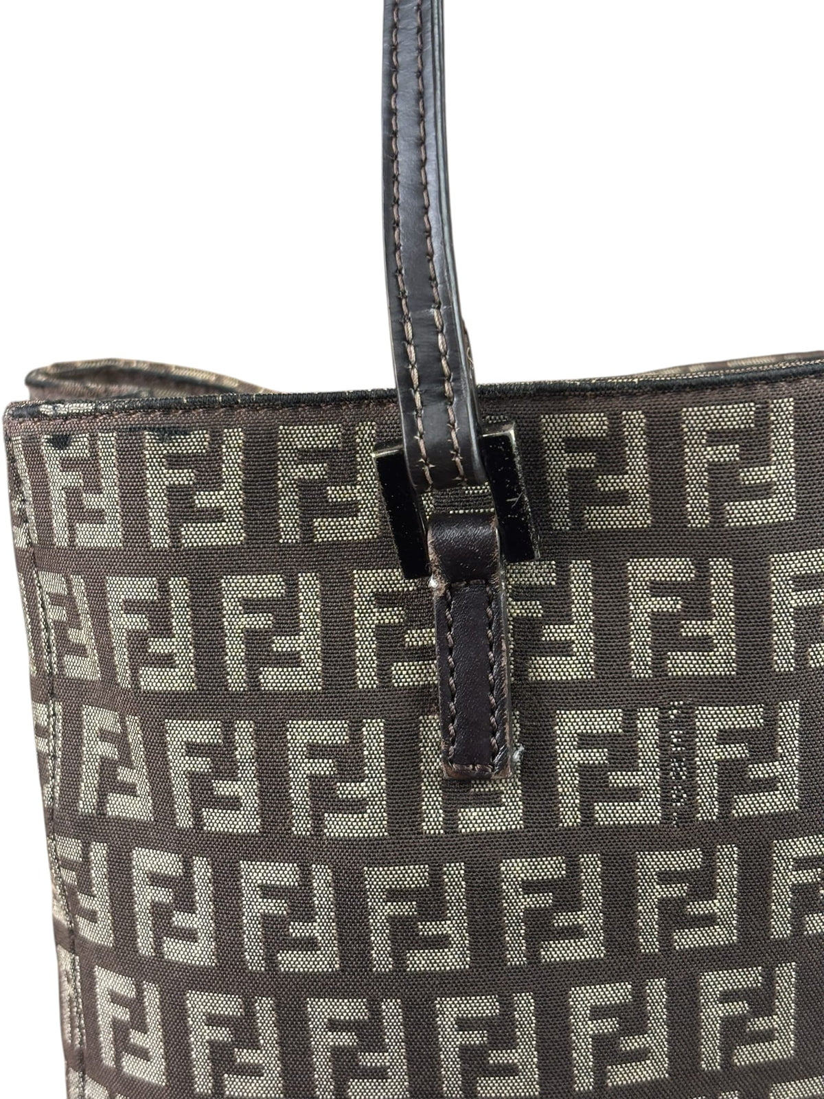 Fendi Brown Zucchino Canvas Mini Tote