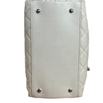 Chanel Vintage White Quilted Leather Chain Me Tote 2010