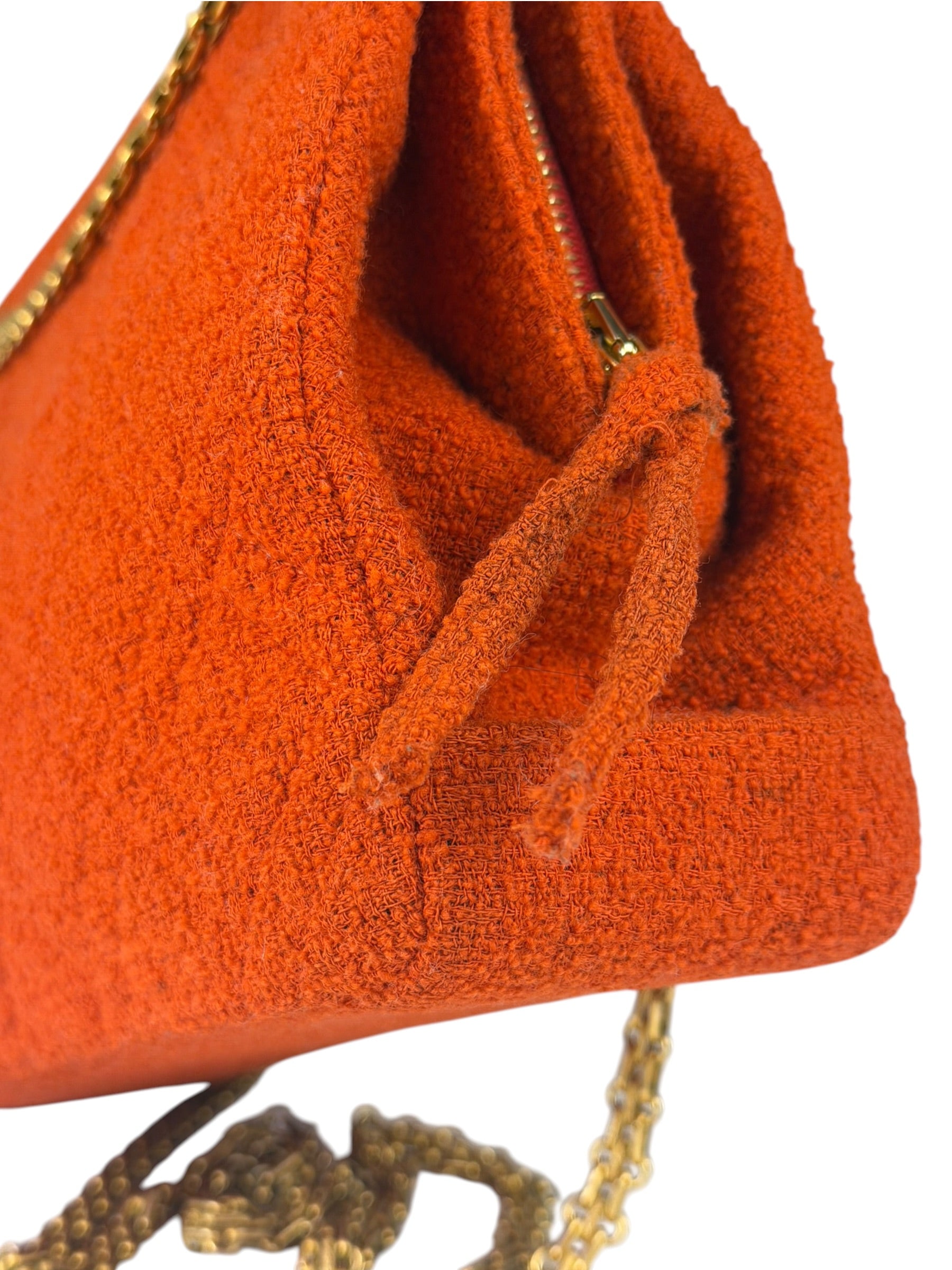 Chanel Vintage Red Quilted Tweed Shoulder Bag 1994