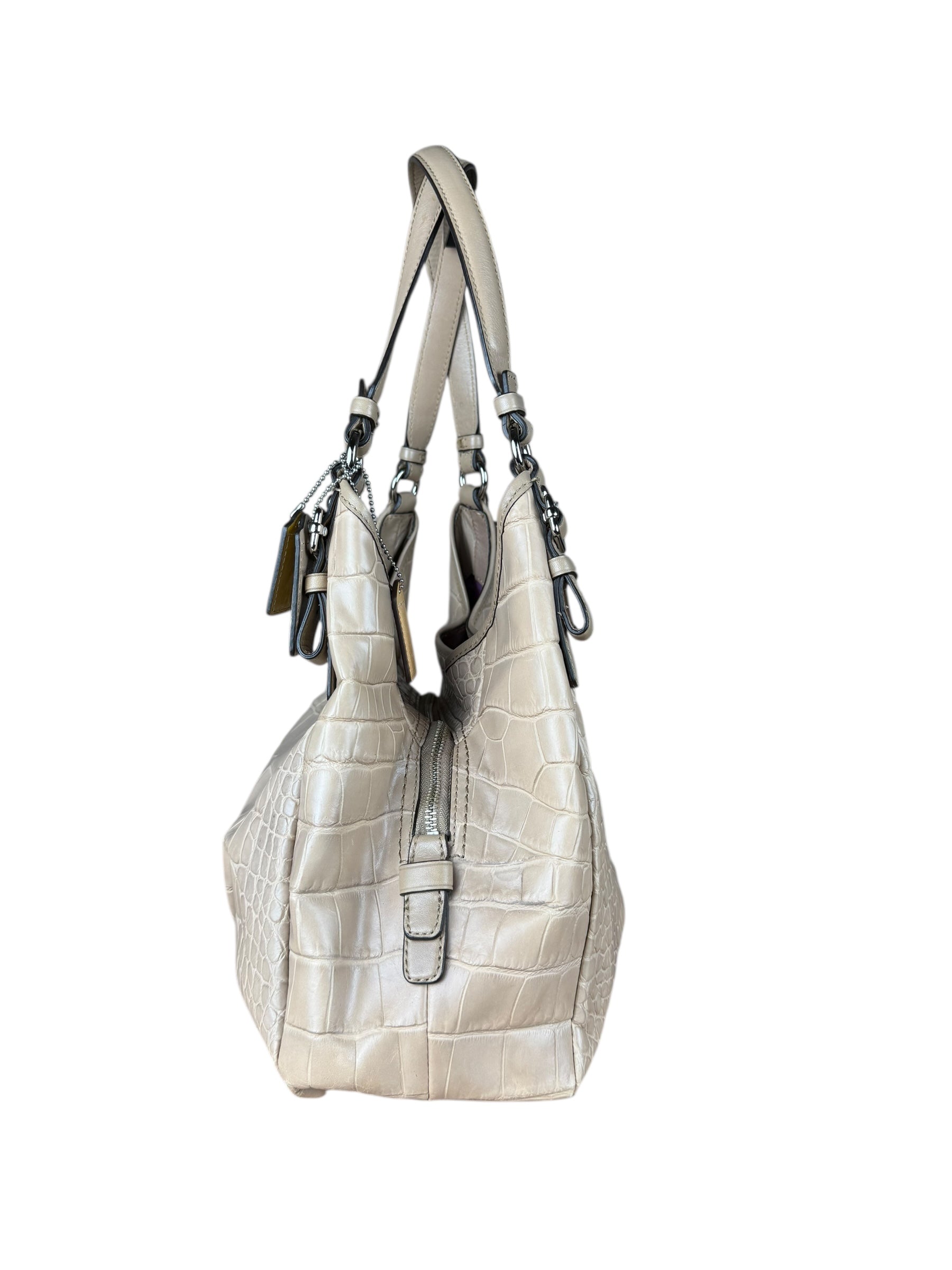 Coach Beige Maggie Croc Handbag