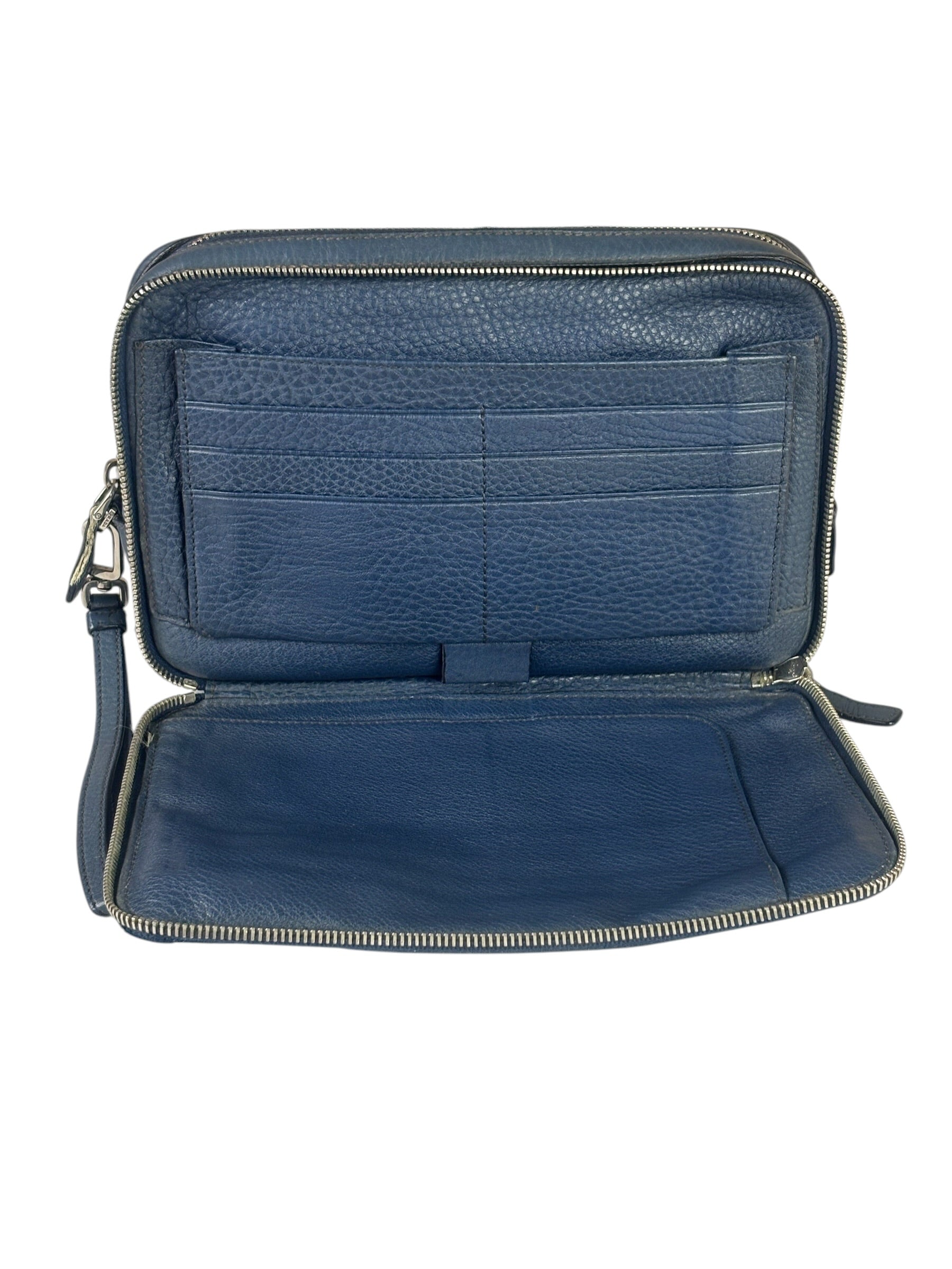 Prada Navy Blue Leather Camera Bag