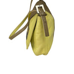 Fendi Camel Tan/Lime Yellow Leather Flap Pochette