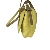 Fendi Camel Tan/Lime Yellow Leather Flap Pochette
