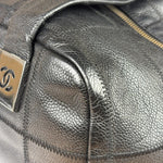 Chanel Black Quilted Leather Chocolate Bar Bowling Handbag