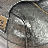 Chanel Black Quilted Leather Chocolate Bar Bowling Handbag