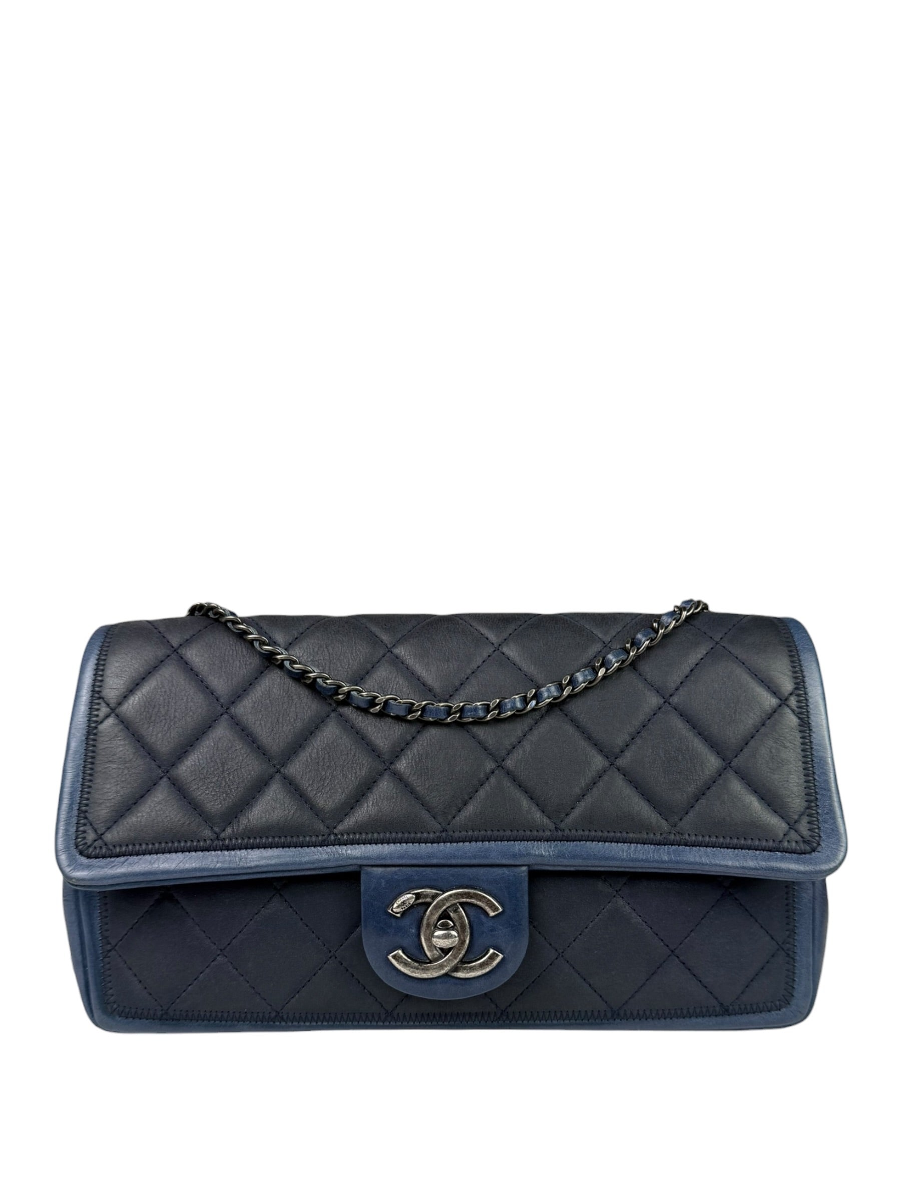 Chanel Paris-Salzburg Blue Bicolor Quilted Flap Bag 2014