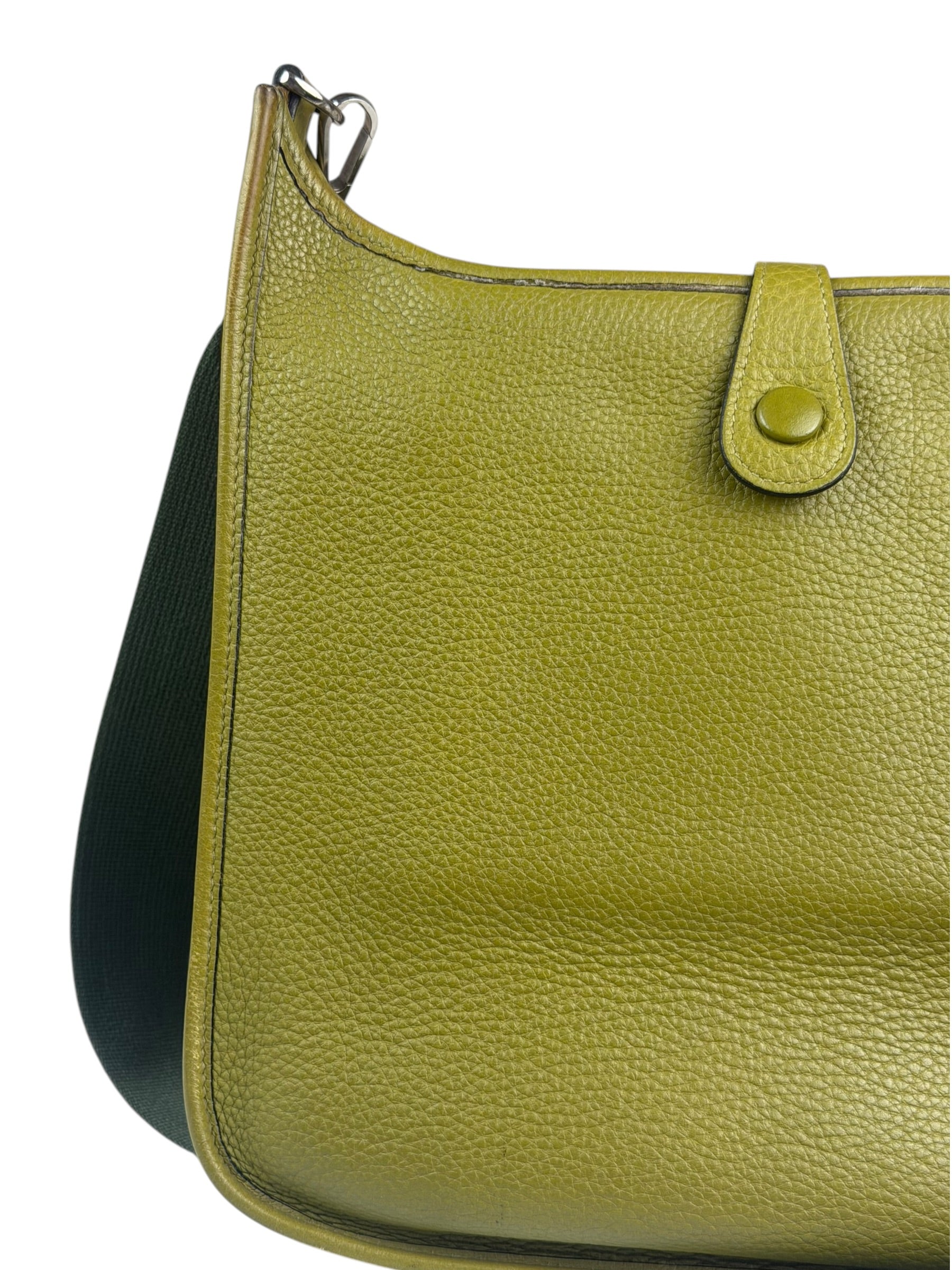 Hermes Green Leather Evelyne TMP Crossbody Bag