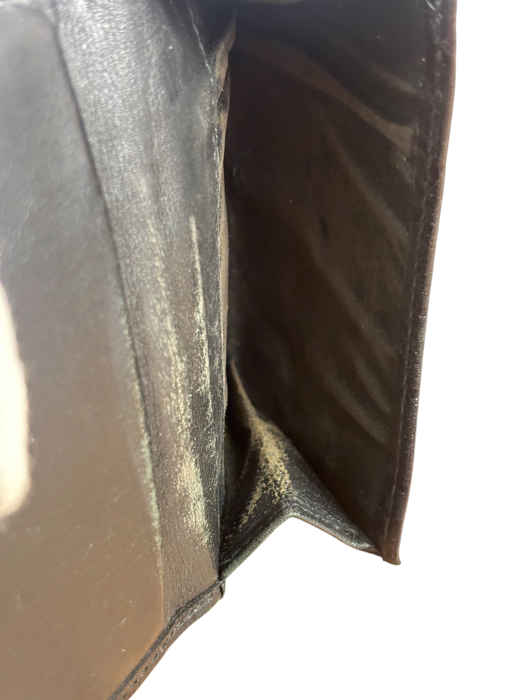 Gucci GG Vintage Black Guccissima Sukey French Flap Wallet
