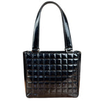 Chanel Glossy Black Patent Leather Chocolate Bar Tote Bag