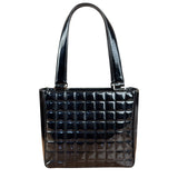 Chanel Glossy Black Patent Leather Chocolate Bar Tote Bag