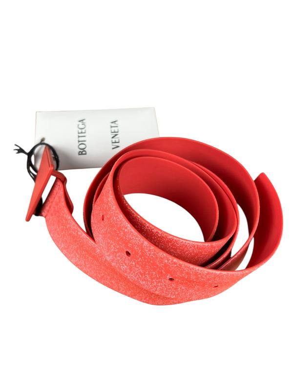 Bottega Veneta Pink/Red Triangle Rubber Belt