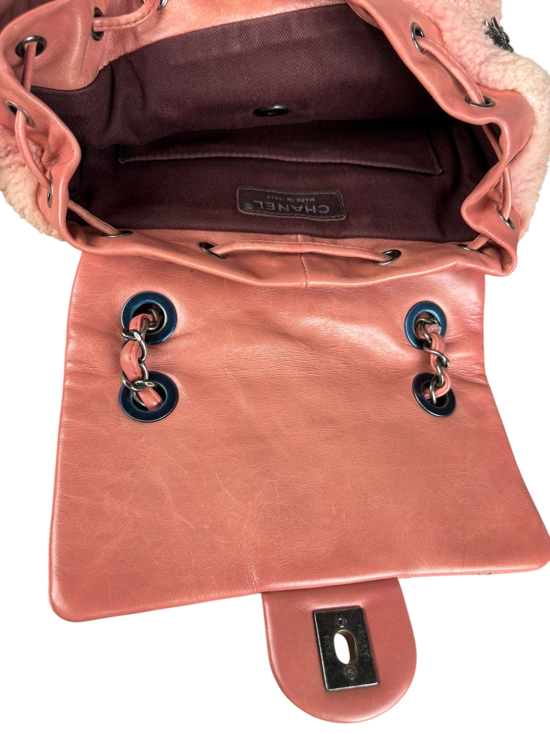 Chanel Paris-Salzburg Pink Shearling Mountain Backpack 2015