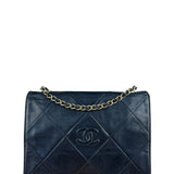 Chanel Black Diamond Stitch Flap CC Bag 1988