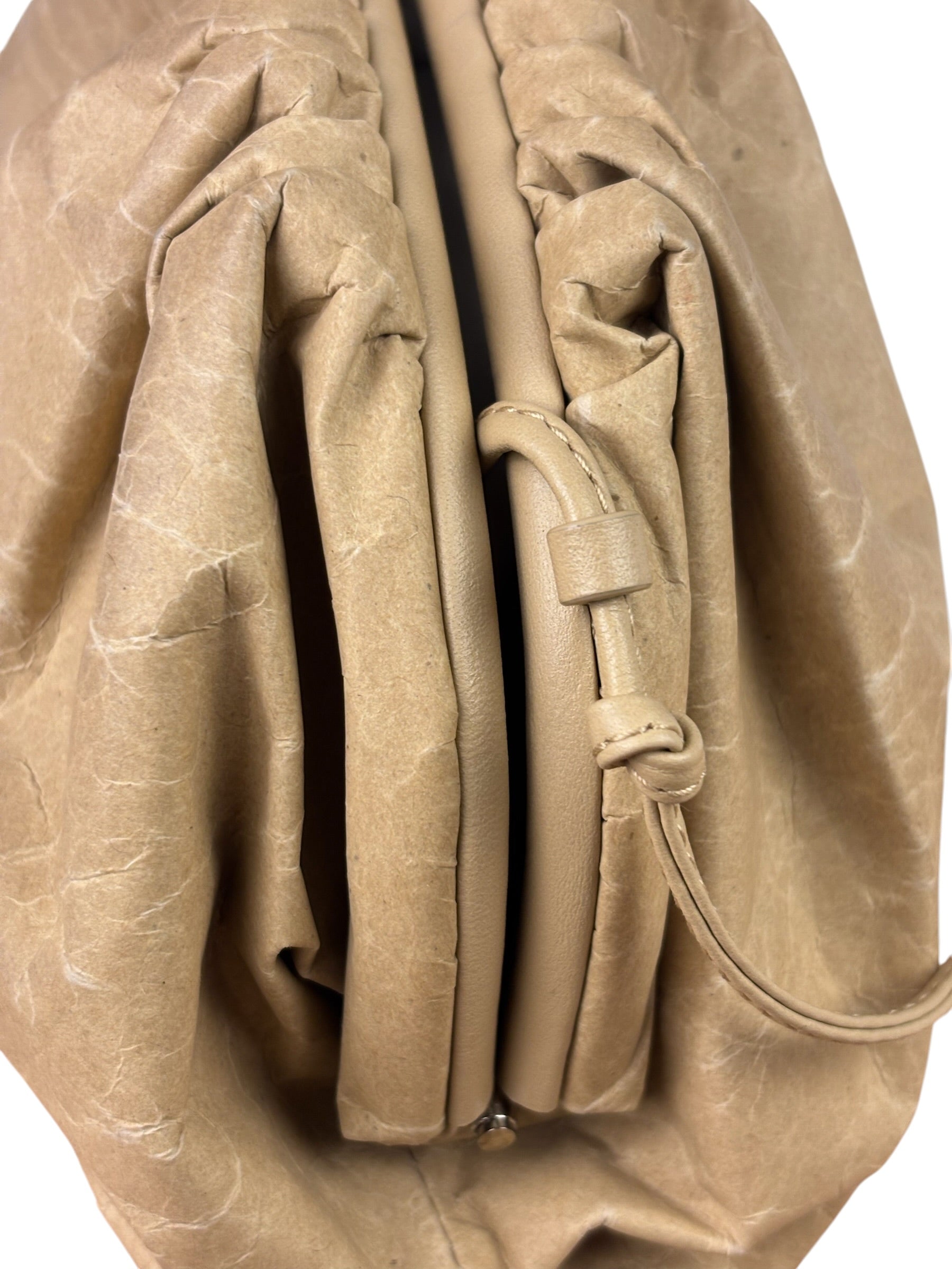 Bottega Veneta Beige Leather Kraft Paper Mini Pouch
