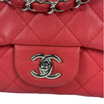Chanel Red Quilted Caviar Leather Flap Bag 2008