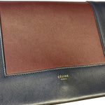 Celine Navy Blue/Burgundy Medium Frame Shoulder Bag