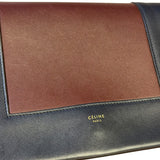 Celine Navy Blue/Burgundy Medium Frame Shoulder Bag