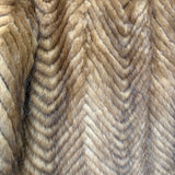 Vintage Brown Chevron Mink Fur Coat