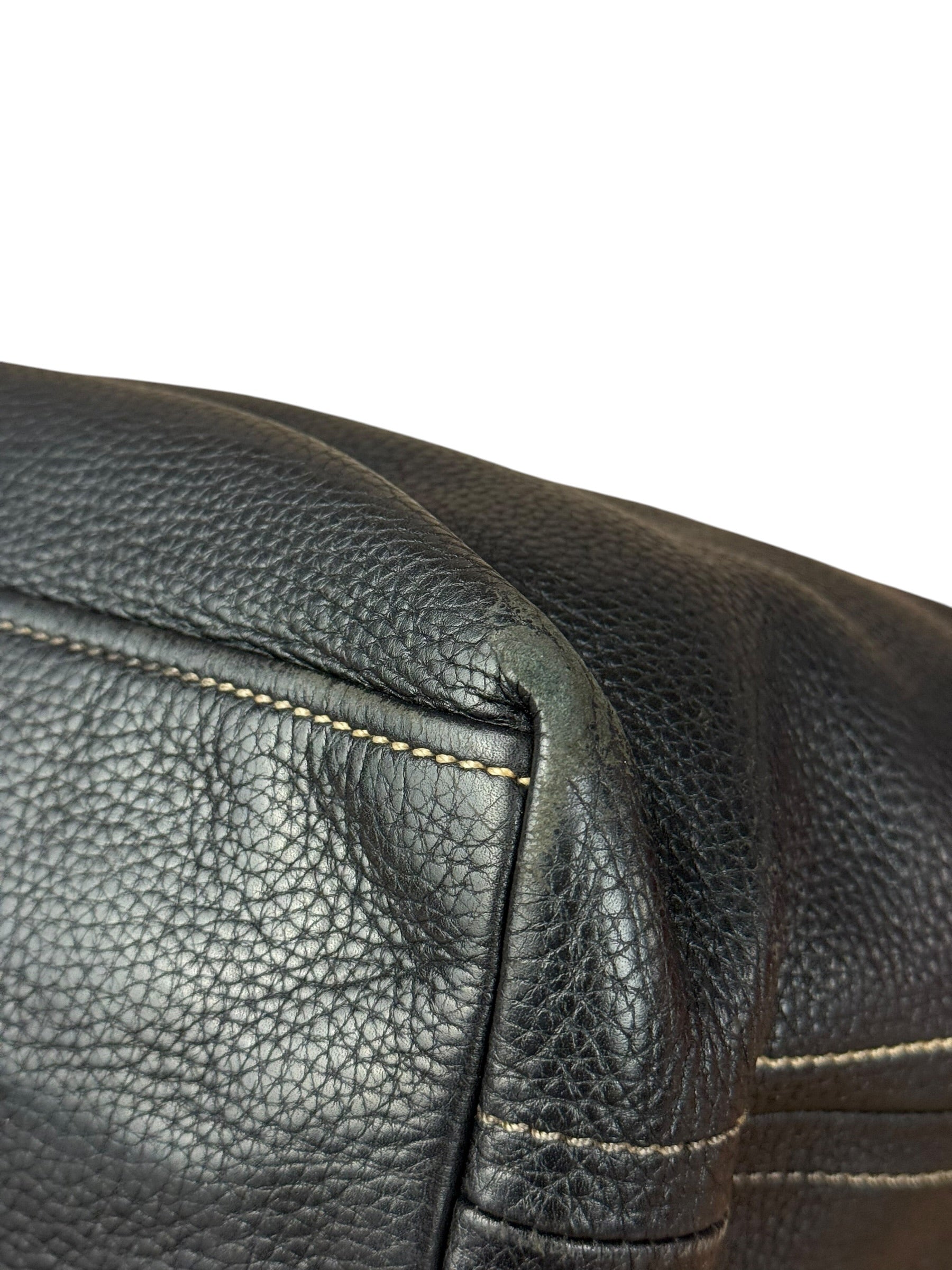 Prada Vintage Black Pebbled Leather Hobo Bag