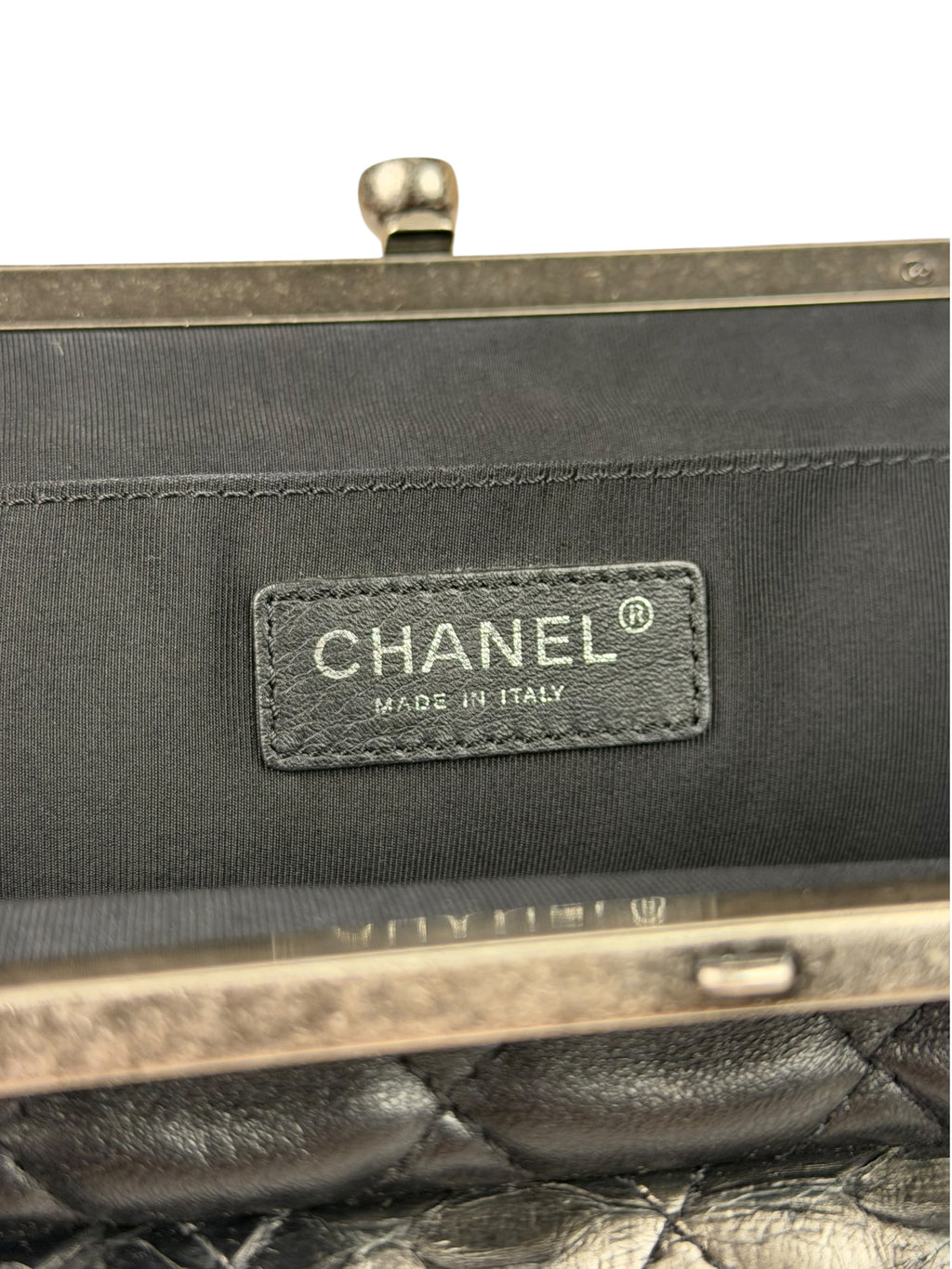 Chanel Black Python Leather Kiss-Lock Flap Bag 2015