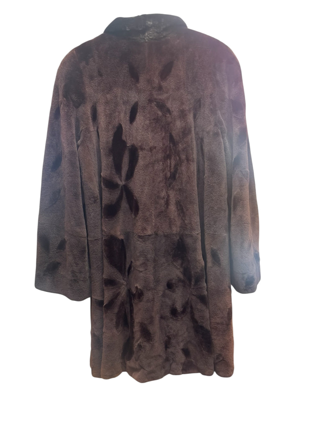 Vintage L-Fur Dark Brown Sheared Nutria Fur Coat (Free Size)