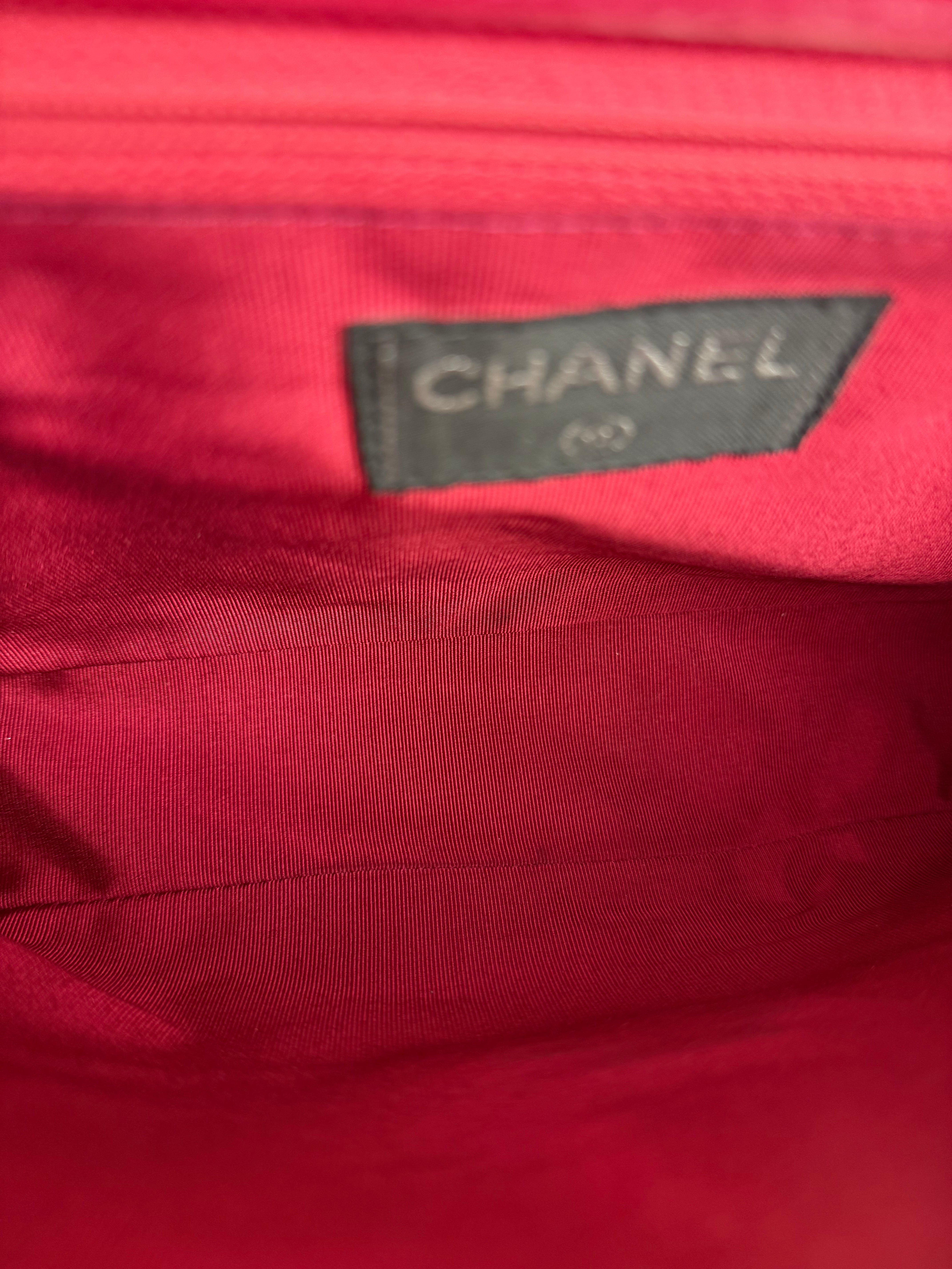 Chanel Red Patent Chocolate Bar Chain Flap Bag 2000