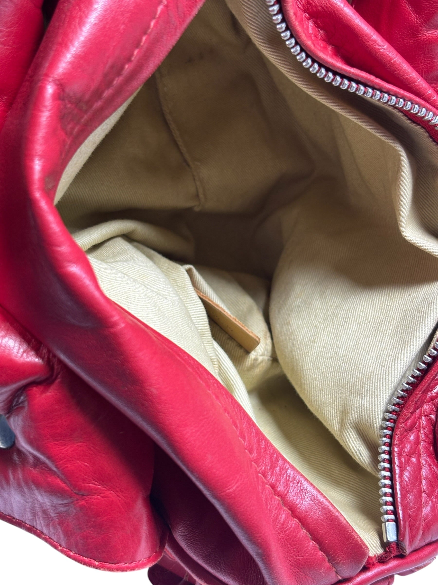 Chloe Red Leather Silverado Shoulder Bag