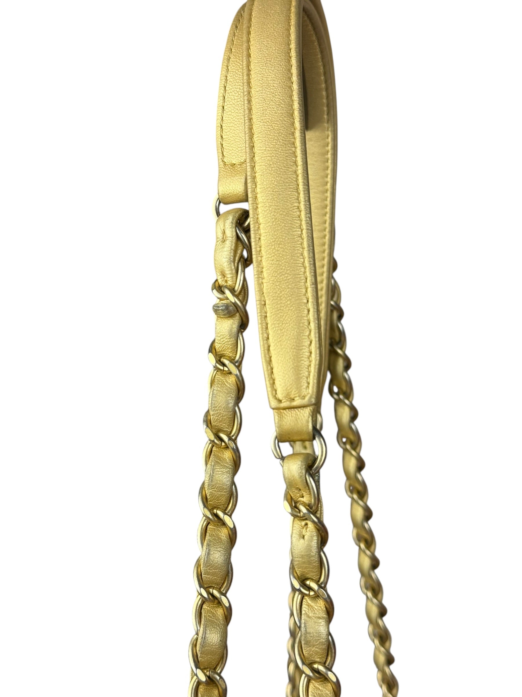 Chanel V Stitch Chevron Leather Black/Gold Chain Shoulder Bag 2014