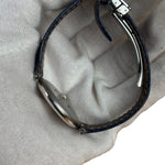 Cartier Must De Round Silver Roman Dial Blue/Brown Band