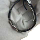 Cartier Must De Round Silver Roman Dial Blue/Brown Band