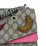 Gucci Pierced Heart Patches Dionysus Chain Shoulder Bag