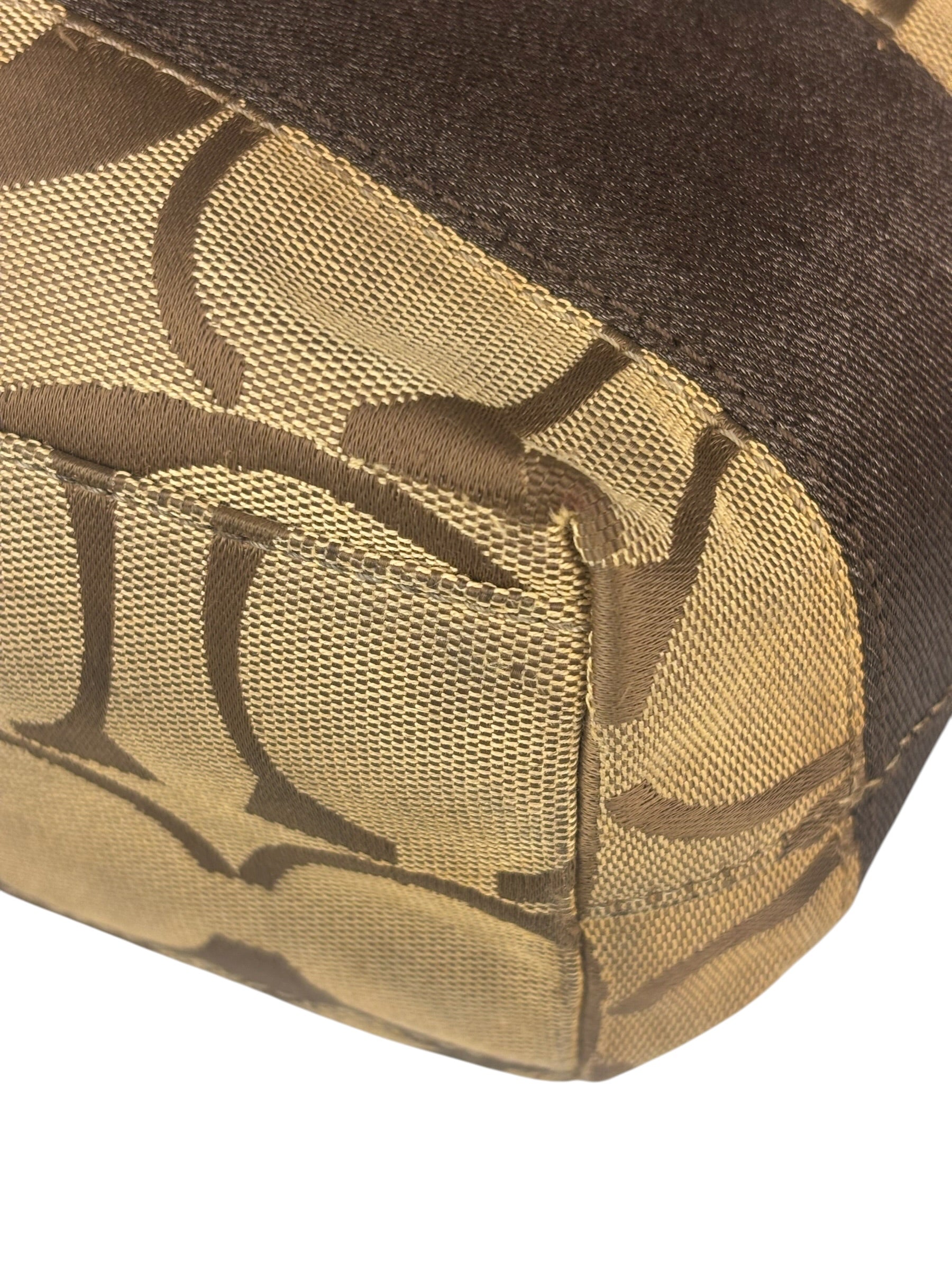 Coach Brown Leather Trim Signature Canvas Tote Bag
