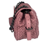 Bottega Veneta Purple Leather Rialto Intrecciato Shoulder Bag