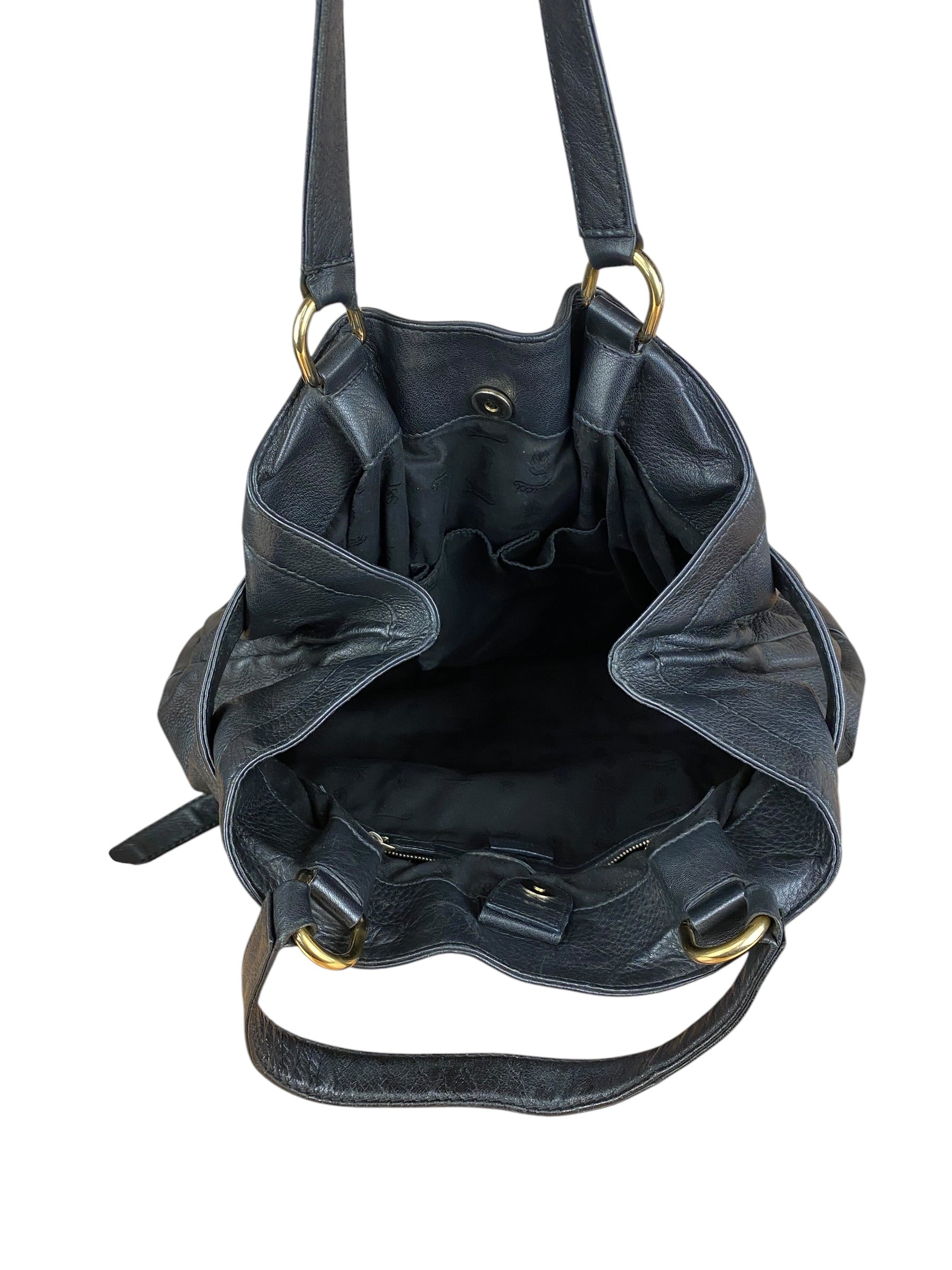 Gucci Vintage Black Leather Sienna Tote