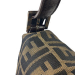 Fendi Brown Leather Trim Baguette