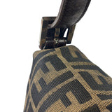 Fendi Brown Leather Trim Baguette