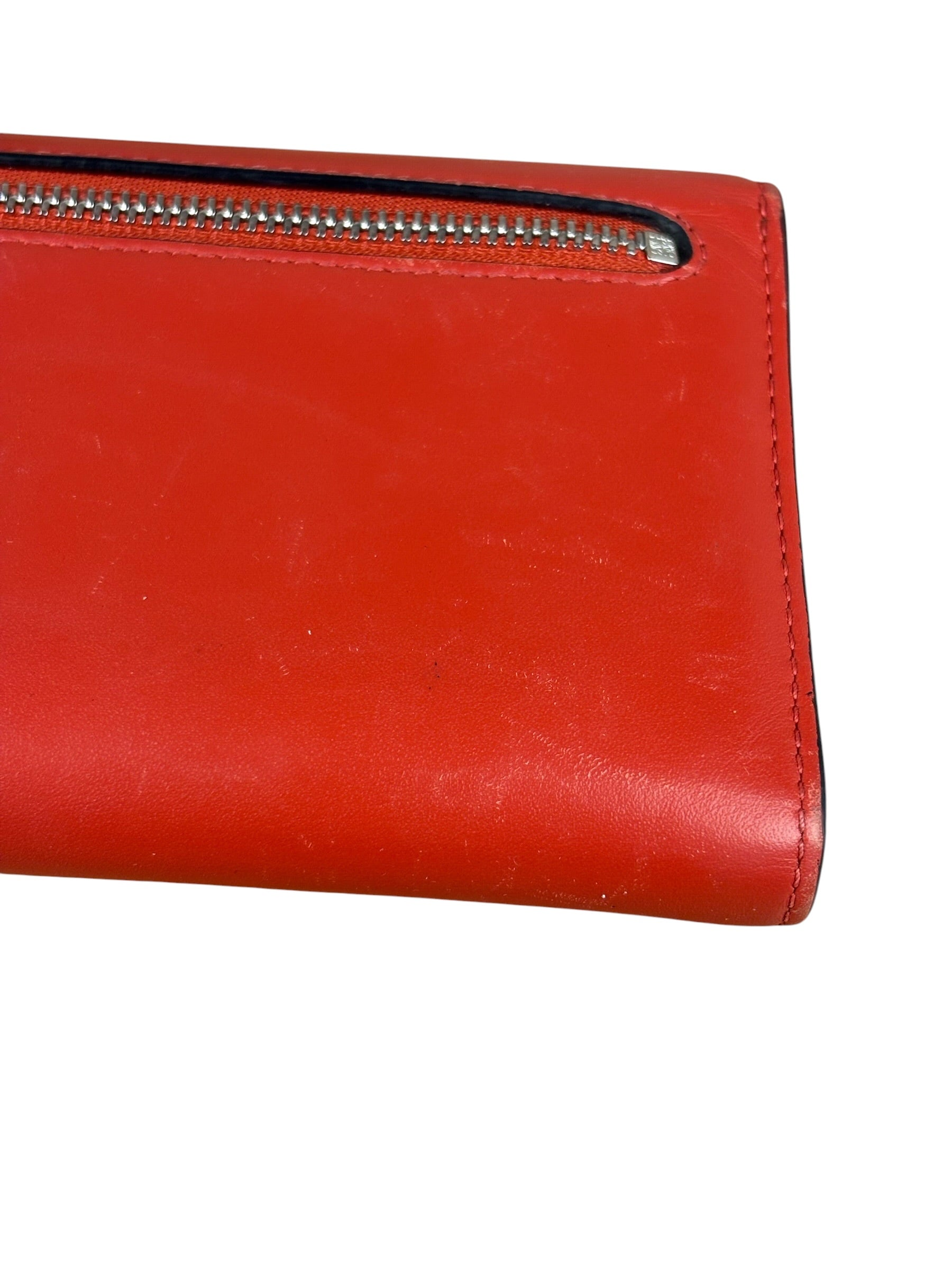 Loewe Red/Pink Leather Trifold Long Wallet