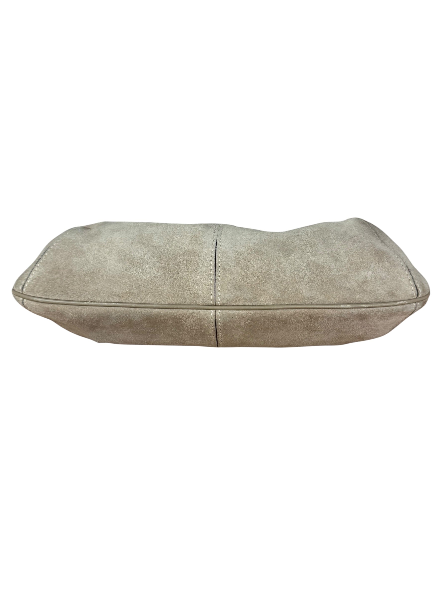 Ferragamo Vintage Beige Suede Hobo Shoulder Bag