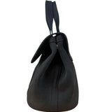 Hermes Black Canvas Leather Valparaiso Handbag