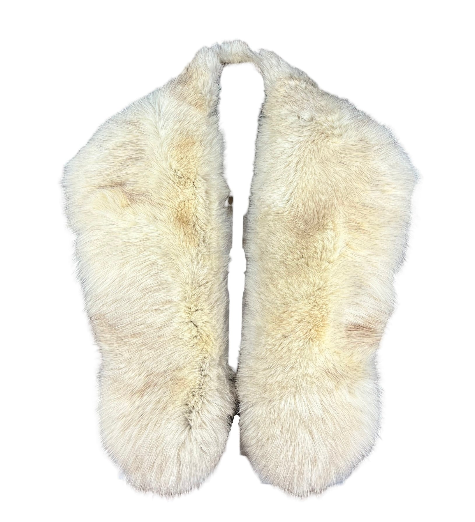 Saga Fox Vintage White/Brown Fur Shawl