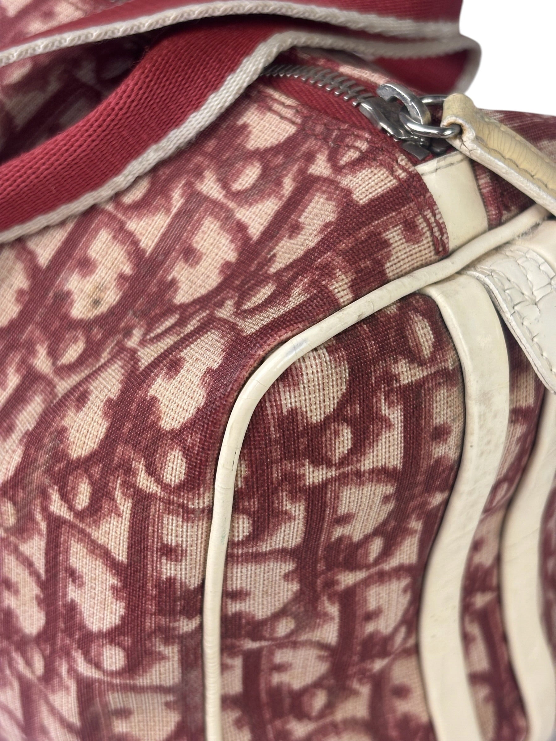 Christian Dior Vintage Red Trotter Boston Bag